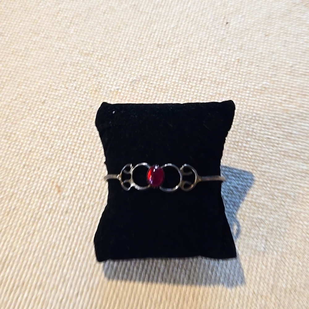 Vintage SS & red Amber bracelet.